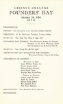 1954 Ursinus College Founders' Day Program