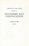 1960 Ursinus College Founders' Day Program