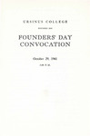 1961 Ursinus College Founders' Day Program