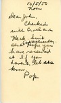 Postcard from Wesley Russell Updike to John Updike, October 5, 1950 by Wesley Russell Updike