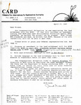 Letter From Citizens for Alternatives to Radioactive Dumping, April 13, 1987 by Janet Greenwald