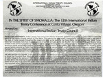 In the Spirit of Smohalla: The 12th International Indian Treaty Conference at Celilo Village, Oregon by International Indian Treaty Council