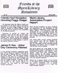 Friends of the Myrin Library Newsletter, Number 18, Spring 1988 by Myrin Library Staff