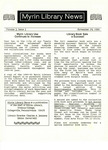 Myrin Library News, Vol. 3 No. 3, November 1990 by Myrin Library Staff