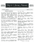 Myrin Library News, Vol. 3 No. 5, March 1991 by Myrin Library Staff