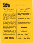 Myrin Library News, Vol. 4 No. 1, October 1991 by Myrin Library Staff