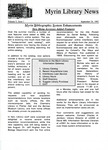 Myrin Library News, Vol. 5 No. 1, September 1992 by Myrin Library Staff