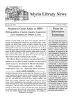 Myrin Library News, Vol. 8 No. 1, October 1994 by Myrin Library Staff and Jay Miller