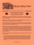Myrin Library News, Vol. 10 No. 2, November 1996