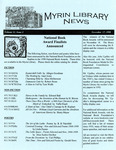 Myrin Library News, Vol. 12 No. 2, November 1998 by Myrin Library Staff