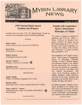 Myrin Library News, Vol. 13 No. 2, November 1999 by Myrin Library Staff