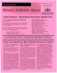 Myrin Library News, Vol. 16 No. 6, April 2003