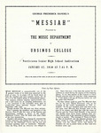 1950 Ursinus College Messiah Performance (Norristown) Program by Music Department