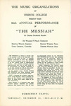 1953 Ursinus College Messiah Performance Program by Music Department