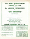 1958 Ursinus College Messiah Performance Program by Music Department