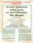 1961 Ursinus College Messiah Performance Program by Music Department