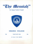1963 Ursinus College Messiah Performance Program by Music Department