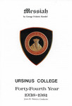 1981 Ursinus College Messiah Performance Program by Music Department