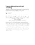 Welcome to Nontechnically Speaking by Aubrey R. Paris