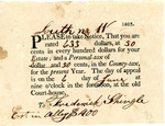 County Tax Notice, 1803 by Unknown