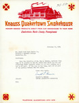 Letter From Donald T. Knauss to the Pennsylvania Dutch Folklore Center, February 17, 1954