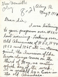Letter From Glase Manwiller to Alfred L. Shoemaker, May 9, 1954