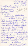 Letter From Mrs. William H. Hess to Alfred L. Shoemaker, August 8, 1958 by Mrs. William H. Hess