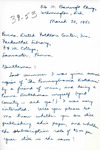 Letter From Arta M. Bortner to the Pennsylvania Dutch Folklore Center, March 30, 1951
