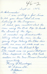 Letter From Henry W. Hunsberger to Alfred L. Shoemaker, September 15, 1956 by Henry W. Hunsberger