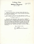 Letter From Arthur Weaner to Alfred L. Shoemaker, April 23, 1958 by Arthur Weaner