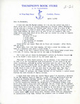Letter From D. W. Thompson to Alfred L. Shoemaker, April 3, 1956