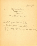 Letter From Ben Fisher to Alfred L. Shoemaker