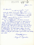 Letter From George E. Bagenstose to Alfred L. Shoemaker, January 10, 1956