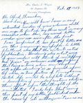 Letter From Mrs. Charles L. Wagner to Alfred L. Shoemaker, February 17, 1949