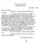 Letter From Jan Wickerham to Eleanor Snell, May 22, 1970