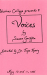 Program for the Stage Production Voices by ProTheatre Club