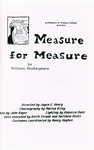 Program for the Stage Production Measure for Measure