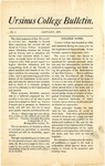 Ursinus College Bulletin Vol. 1, No. 1