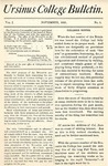 Ursinus College Bulletin Vol. 1, No. 9