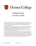 2015-2016 Ursinus College Course Catalogue by Office of the Registrar