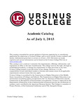 2013-2014 Ursinus College Course Catalogue by Office of the Registrar