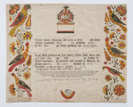 Birth and Baptism Certificate for Michael Stober by Benjamin Mayer (1762-1824)