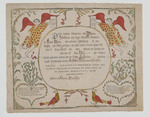 Birth and Baptism Certificate for Catharina Heilman by Frederick Marcus Montelius (died 1805)