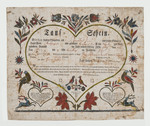 Birth and Baptism Certificate for Jonathan June by John Bauman (1765-1809)