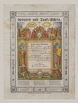 Birth and Baptism Certificate for Herietta Losz by J. Martin Lutz (active circa 1847-58) and Theodore Frederick Scheffer (1813-86)