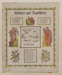 Birth and Baptism Certificate for Rebecca-Eva Faust by John Peter Bertram (active circa 1841-55)