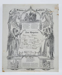 Birth and Baptism Certificate for Isaack Miller by Edmund Leisenring (1816-82) and Benjamin Trexler (1827-1922)