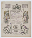 Birth and Baptism Certificate for Elmeire Prissierille Stamm by Johann Ritter & Co.