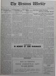 The Ursinus Weekly, December 18, 1922
