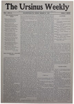 The Ursinus Weekly, March 20, 1903 by Walter E. Hoffsommer and Caroline E. Paiste